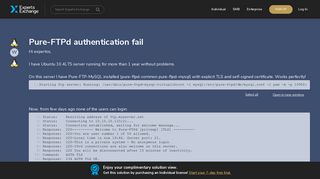 
                            7. Pure-FTPd authentication fail - Experts Exchange