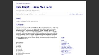 
                            9. pure-ftpd - simple File Transfer Protocol server - Linux Man Pages (8)