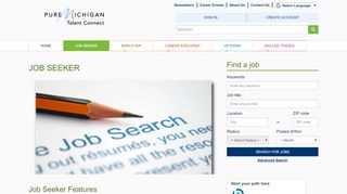 
                            3. Pure Michigan Talent Connect - Job Seeker Home