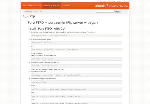 
                            6. PureFTP - Community Help Wiki - Ubuntu Documentation