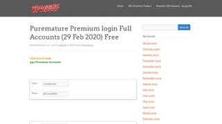 
                            6. Puremature Premium login Full Accounts - xpassgf