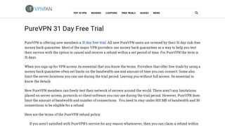 
                            5. PureVPN 31 Day Free Trial - Nov. 2018 - VPN Fan
