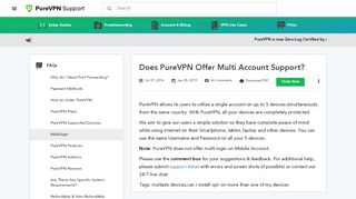 
                            9. PureVPN Multi-Logins – Connect 5 Devices Simultaneously