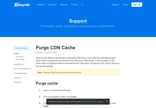 
                            6. Purge CDN Cache - KeyCDN Support