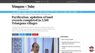 
                            9. Purification, updation of land records completed in 3,500 Telangana ...
