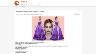 
                            11. Purple Formal dress-Mesh needed for Sims 4 - EasyModding.com