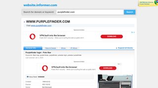
                            9. purplefinder.com at WI. Purplefinder login - Pole Star - Website Informer