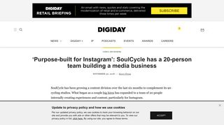 
                            10. 'Purpose-built for Instagram': SoulCycle has a 20-person team building ...