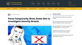 
                            8. Purse.io Shuts Down Site - Cointelegraph