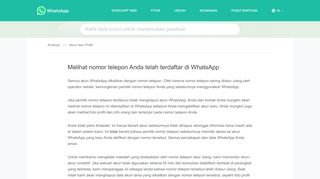 
                            13. Pusat Bantuan WhatsApp - Melihat nomor telepon Anda telah terdaftar ...