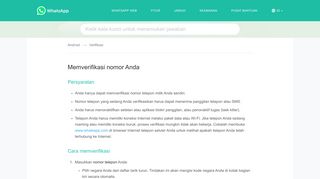 
                            1. Pusat Bantuan WhatsApp - Memverifikasi nomor Anda