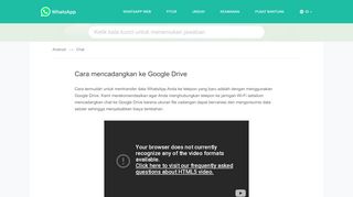 
                            2. Pusat Bantuan WhatsApp - Mencadangkan ke Google Drive