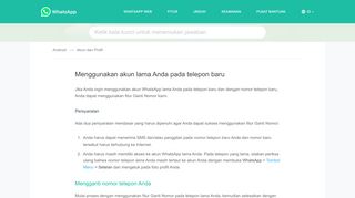 
                            13. Pusat Bantuan WhatsApp - Menggunakan akun lama Anda ...