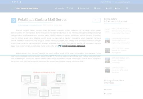 
                            3. Pusat Manajemen Informasi - Pelatihan Zimbra Mail Server - PMI@BPPT