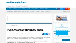 
                            6. Push Awards voting now open - Manila Standard