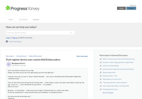 
                            12. Push register device user custom field Embarcadero - Kinvey Support