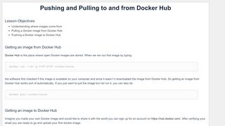 
                            9. Pushing and Pulling to and from Docker Hub - GitHub Pages
