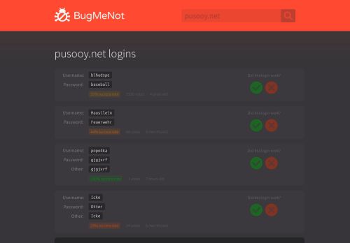 
                            1. pusooy.net passwords - BugMeNot