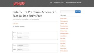 
                            1. Putalocura Premium Accounts & Pass (16 Jan 2019) Free - xpassgf