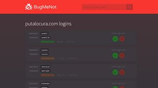 
                            2. putalocura.com passwords - BugMeNot