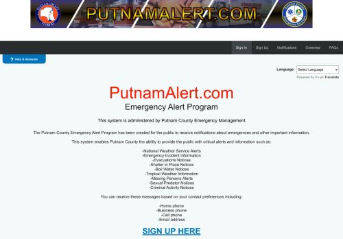 
                            6. Putnam County - Putnam Alert - Login to your account