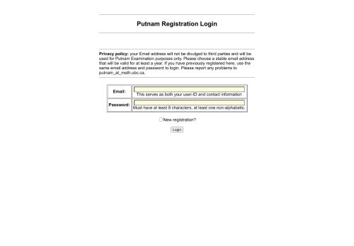 
                            11. Putnam Registration Login - UBC Math