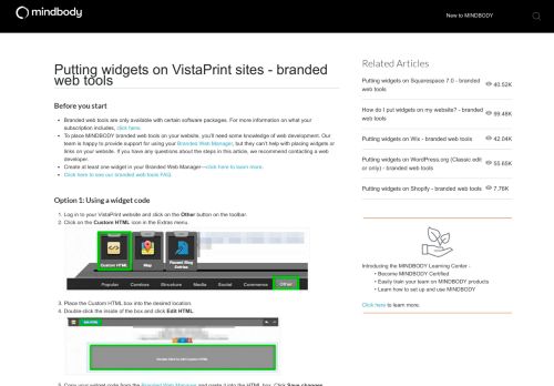 
                            9. Putting widgets on VistaPrint sites - branded web tools