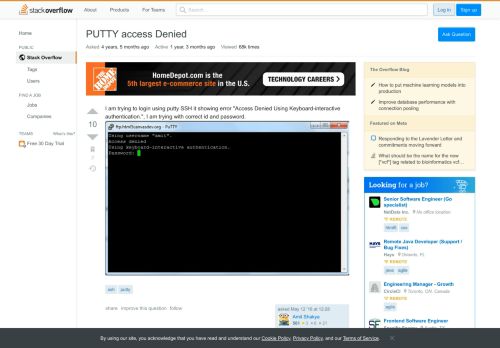 
                            5. PUTTY access Denied - Stack Overflow
