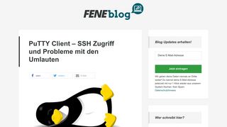 
                            8. PuTTY Client – SSH Zugriff und Probleme mit den Umlauten - Fene-Blog
