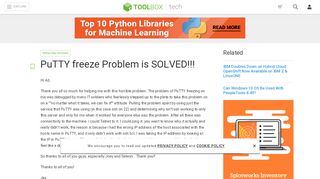 
                            2. PuTTY freeze Problem is SOLVED!!! - IT Toolbox