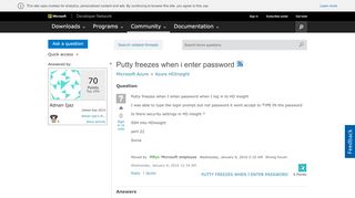 
                            12. Putty freezes when i enter password - MSDN - Microsoft
