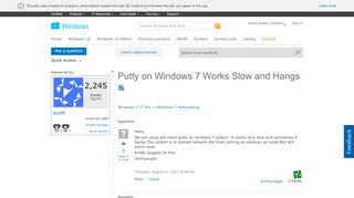 
                            9. Putty on Windows 7 Works Slow and Hangs - Microsoft