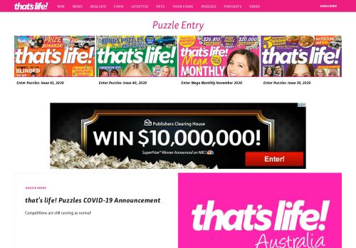 
                            1. Puzzles entry and winners | That's Life! Magazine