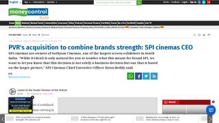 
                            13. PVR's acquisition to combine brands strength: SPI cinemas CEO ...