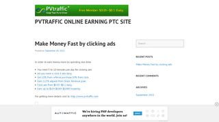 
                            2. pvtraffic online earning PTC site – Part time job, work from home ...