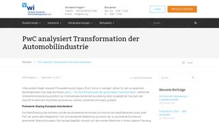 
                            11. PwC analysiert Transformation der Automobilindustrie - VWI Verband ...