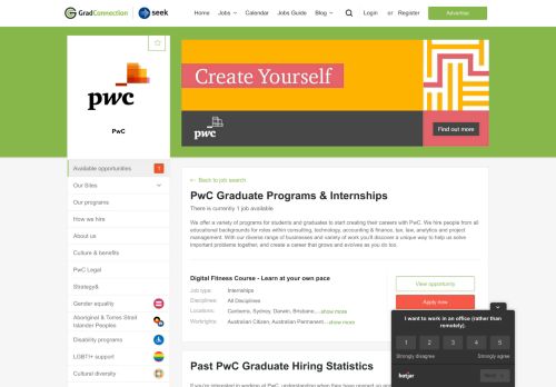 
                            8. PwC employment opportunities (22 available now!) - GradConnection