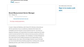 
                            8. PwC hiring Brand Measurement Senior Manager in Raleigh, NC, US ...