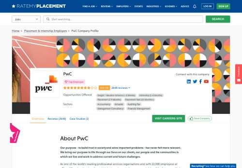 
                            6. PwC Placements, Internships, Jobs and Reviews - Company Profile ...