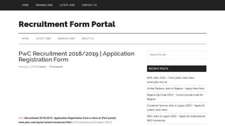 
                            6. PwC Recruitment 2018/2019 | Application Registration Form ...