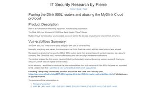 
                            13. Pwning the Dlink 850L routers and abusing the MyDlink Cloud ...