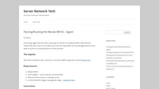 
                            8. Pwning/Rooting the Meraki MR18 - Again! - Server Network Tech