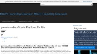 
                            13. pwnwin – die eSports Plattform für Alle – MSDN Team Blog Österreich