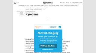 
                            3. Pyrogene - Lexikon der Biologie - Spektrum der Wissenschaft