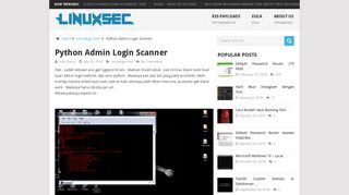 
                            3. Python Admin Login Scanner - EXPLOIT LINUXSEC