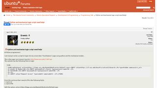 
                            7. Python and mechanize login script need help! - Ubuntu Forums