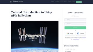 
                            9. Python API tutorial — An Introduction to using APIs - Dataquest