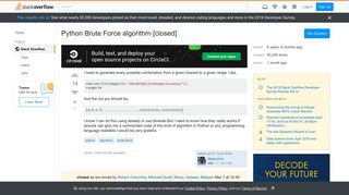 
                            8. Python Brute Force algorithm - Stack Overflow