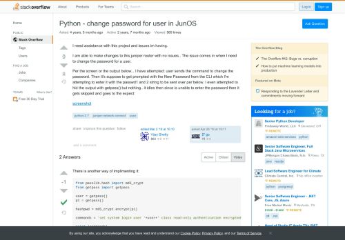 
                            10. Python - change password for user in JunOS - Stack Overflow