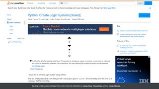 
                            2. Python: Create Login System - Stack Overflow